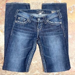 Silver Jeans Dark Wash Low Rise Pioneer Bootcut Womens Jeans Size 26/33